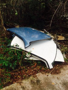 Habitats ( you might call them old car hoods) they are put out in the water to lure the bugs (lobsters) also called crayfish.