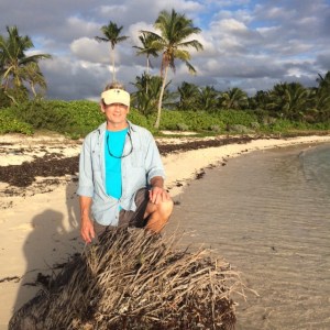 Tom standing on Tahiti Beach on Elbow Cay 